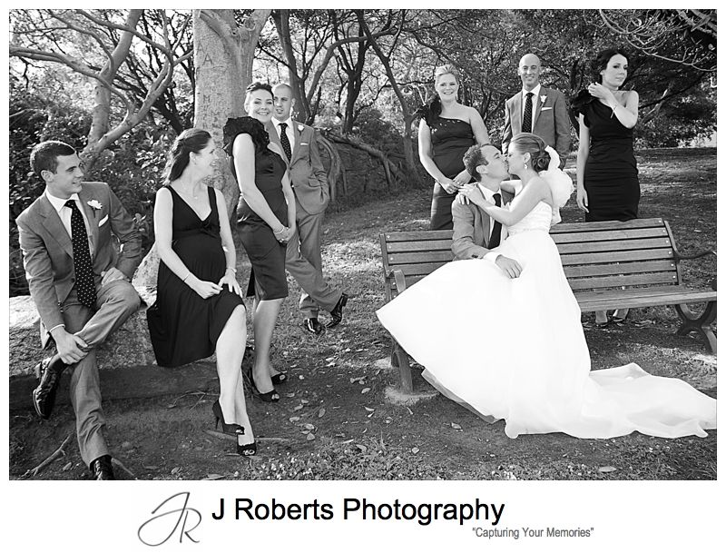 Bridal party in the park - wedding photography sydney